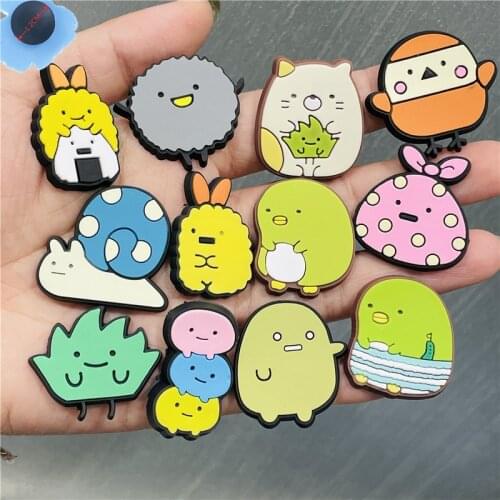 Hot New 1Pcs PVC Japan Anime Shoe Charms Shoe Decorations Cartoon SAN-X Shoe Buckle Accessories fit Croc JIBZ Party Kids Gifts