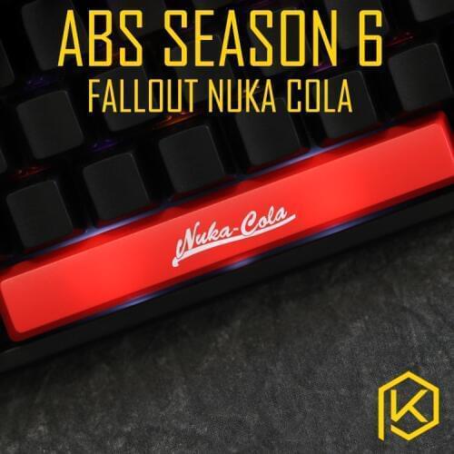 Novelty Shine Through Keycaps ABS Etched, Shine-Through light fallout nuka cola black red spacebar custom mechanical keyboards