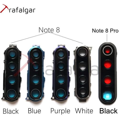 Rear Camera Lens For Xiaomi Redmi Note 8 Pro Camera Frame Note8 8T Back Glass Lens For Redmi Note 8 Camera Frame+Glass Lens