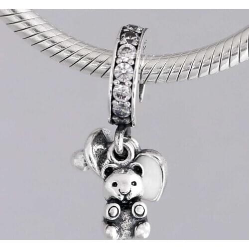 Original Baby Treasures & A pacifier With Crystal Pendant Bead Fit 925 Sterling Silver Charm Bracelet Bangle DIY Jewelry