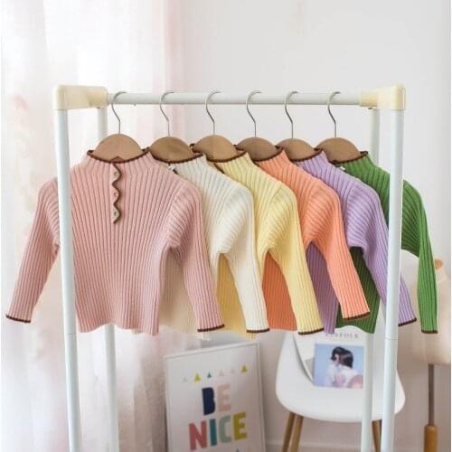 2021autumn Winter Baby Girls Bottoming Sweater Tops