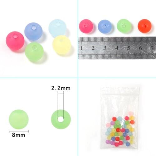 Lot 300x Candy Color Acrylic Round Loose Beads Matt Spacer 8mm DIY Necklace