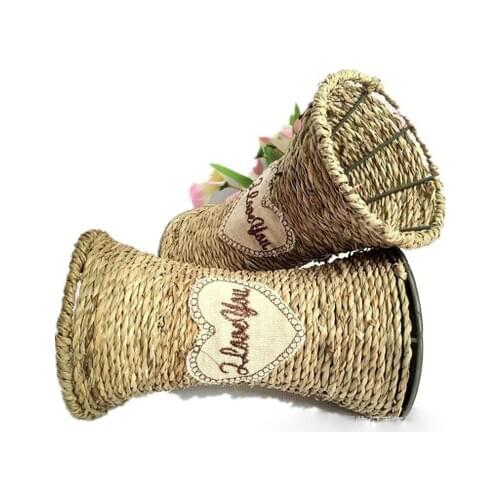 Chinese style handicrafts woven flower baskets wicker dried flower vase woven crafts