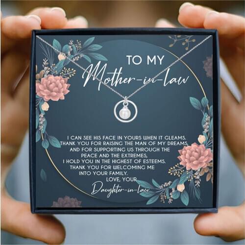 Mothers Day Gift Pearl Necklace Women Circle Small High Quality Pendant Necklaces To My Mother In Law Birthday Jewelry