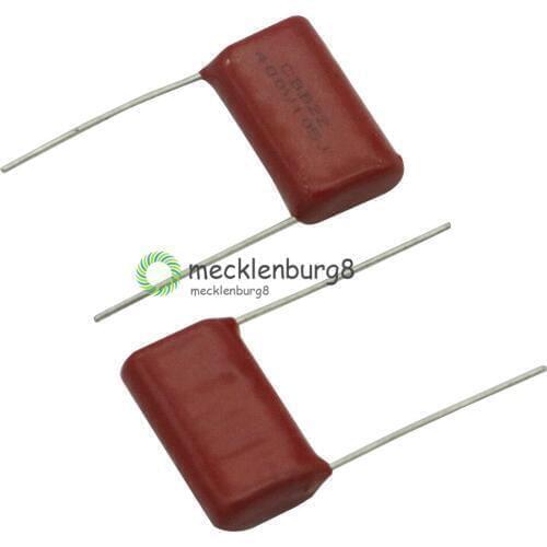 5 PCS NEW CBB22 1uF 400V Through Hole Polypropylene Film Capacitors