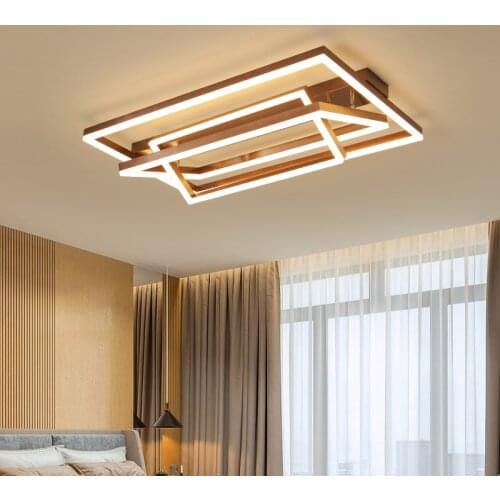 BTX Ceiling Lights Simple Metal Brown Remote Control Smart Dimming for Kitchen Living Dining Room Bedroom Restaurant Lamp LED