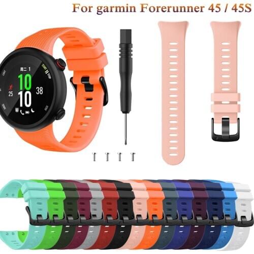 Fashion sport Wristband Band Strap for Garmin Forerunner 45 45S Silicone Replacement Smart watch Fashion watch strap accessories