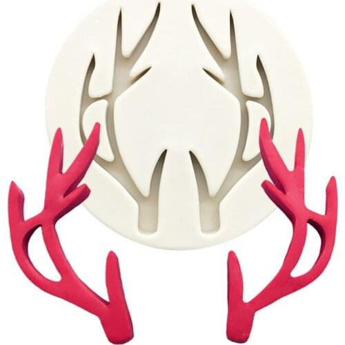 Christmas Reindeer Horn Silicone Cake Baking Mold Sugarcraft Chocolate Cupcake Resin Tools Fondant Decorating Tools