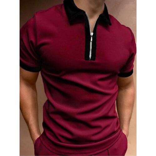 2021 New Summer Mens Clothing Polo Shirts For Men Brand Turn-down Collar Zipper Design Short Sleeve Tops Casual Dress Shirt Man