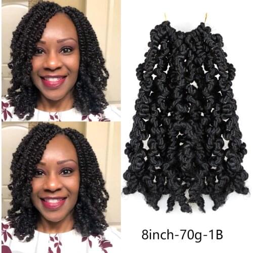 Bomb Twist Hair 8 Inch Pre-Twisted Passion Twist Crochet Braids Short Curly Synthetic Spring Twist Braiding Hair Extensions