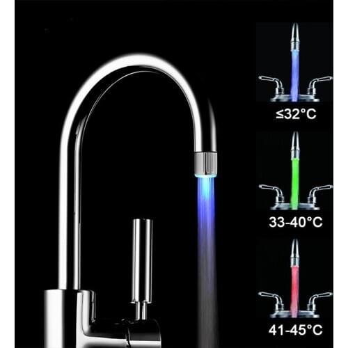 Inghoo Water Faucet LED Color atmosphere lights Change color according to water temperature 3 colors No need battery Hardware