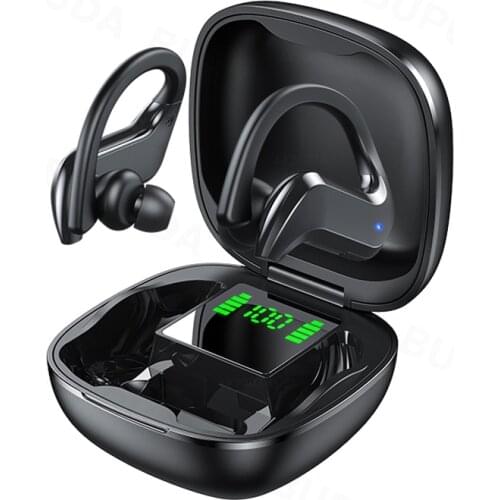 Sports Bluetooth Earphones with Microphones IPX7 Waterproof Ear Hook Wireless Headphones Headsets Hifi Stereo Music Earbuds