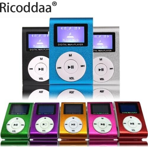 Sport MP3 Player with LCD Screen Metal Mini Clip Metal Multicolor Portable MP3 Music Player Support 32GB Micro TF/SD Card