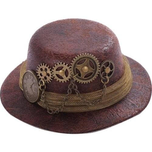 Medieval Carnival festival punk style gear with chain mini cap