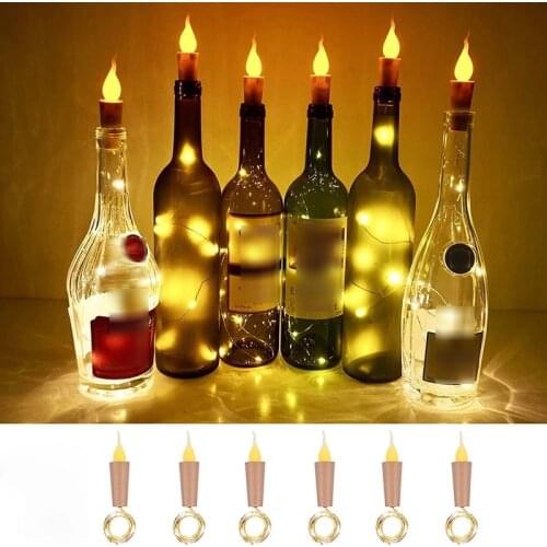 Candle Wine Bottle Lights with Cork 90cm LED String Lights Batteries Powered Garland String Fairy Night Lamp Wedding Decoration
