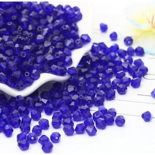 TianBo TOP quality 4mm 100pcs AAA Bicone Upscale Austrian Glass crystals beads The dark blue Jewelry Making DIY #5301