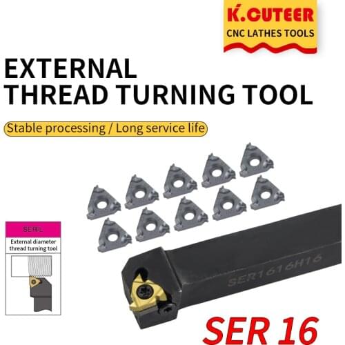 SER1212H16 SER2020K16 SER2525M16 External Thread Turning Tools Lathe Cutter 16ER Carbide inserts CNC Holder