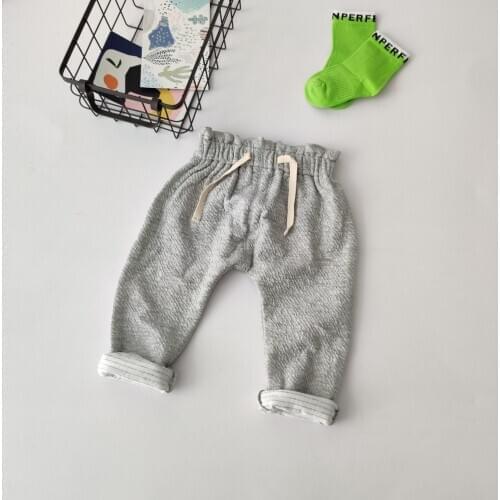 Fir2020 Autumn New Small Childrens Cross Rail Boys Small Childrens Cotton Knitted Pants Can Open Crotch