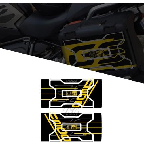 For BMW Vario Case 2004-2012 40 Year GS R1250GS Triple Black Decals Motorcycle Graphic Sticker