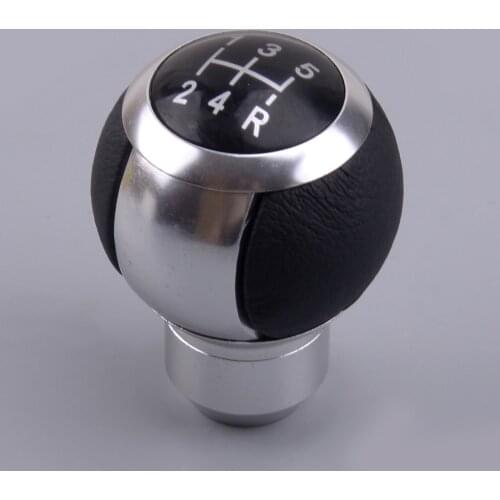 Universal 5 Speed Car Interior Round Silver Manual Transmission Gear Shifter Shift Lever Knob for Vehicles Trucks