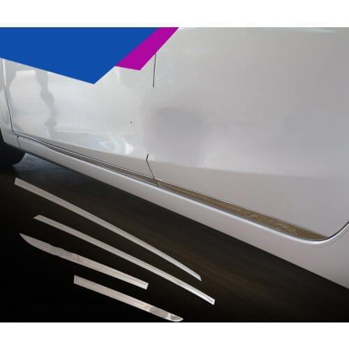 Higher star stainless steel 4pcs car side door trim,side door protection sticker with logo for mazda3 axela 2014-2018