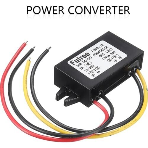 Waterproof DC-DC Car Step Down Volt Converter 20V-55V 24V 36V 48V to 12V 3A Power Supply Converter with Natural heat dissipation
