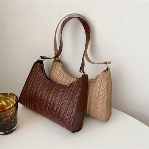 Womens Bag Fashion Women Pleated PU Leather Shoulder Underarm Bag Ladies Casual Solid Color Small Handbags Purse Bolsa Feminina