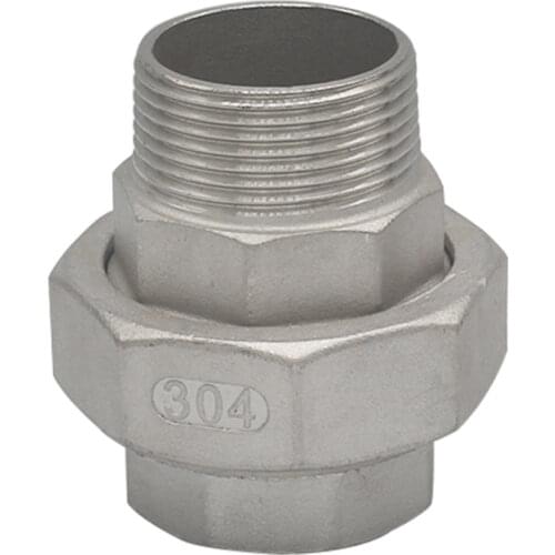1/4" 3/8" 1/2" 3/4" 1" 1-1/4" 1-1/2" 2" BSPT Female To Male Socket Union 304 Stainless Steel Pipe Fitting Water Gas Oil