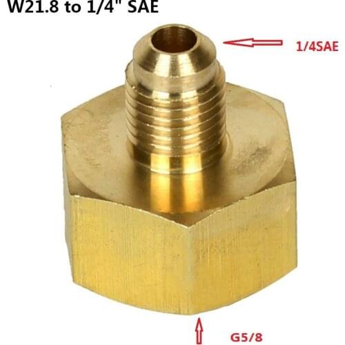 1pc Car Conditioner Adapter Refrigerants Bottle Adapter For R134A W21.8 To 1/4'' SAE Air Conditioning Brass High Quality
