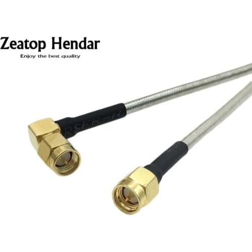 1Pcs Semi Rigid RG402 Cable Angle SMA Male Jack to SMA Male Plug RF Coaxial Jumper Pigtail Wire 10CM 15CM 20CM 30CM 50CM 1M