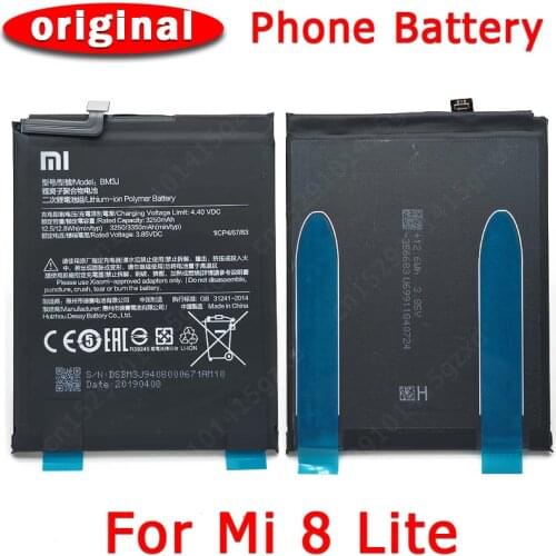 100% Original For Xiaomi Mi 8 Lite Mi8 Battery BM3J 3350mAh Batteries Cellphone Built-in Li-ion Bateria Replacement Spare Parts