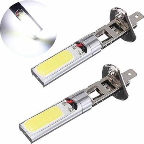 2pcs/lot DC 12V H1 COB LED Car Fog Light Headlight DRL Daytime Running Light Replacement Bulb Super Bright White Lighting Lamp