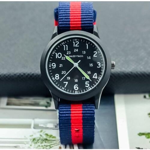 2021 Korean mens fashion nylon outdoor luminous military watch watch for children in primary and secondary school students