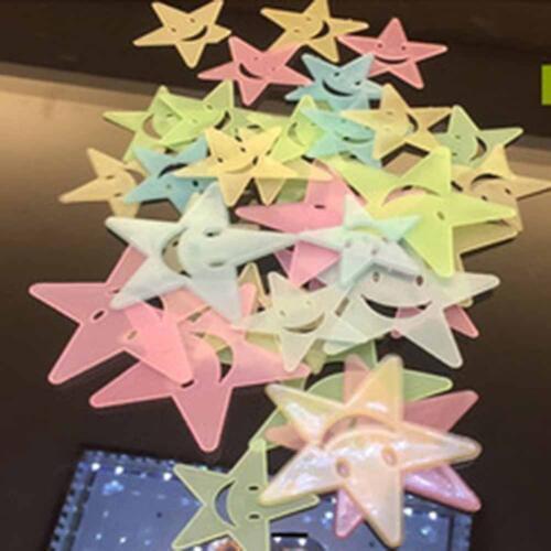36PCS/PACK Christmas gifts fashion wall act the role ofing lovely smile stars luminous patch fluorescent stick GIFT