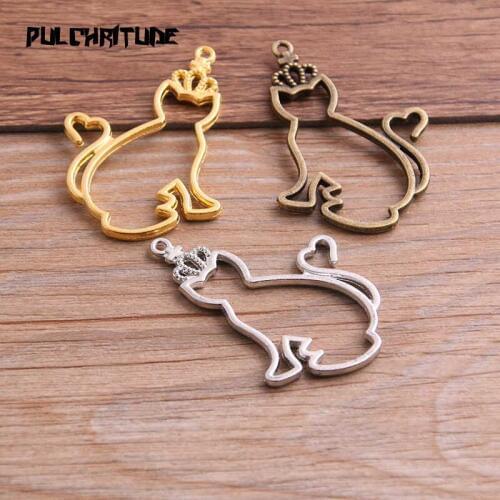 6pcs 33*35mm Three Color Alloy Jewelry Accessories Monkey Charm Hollow Glue Blank Pendant Tray Bezel 11C73