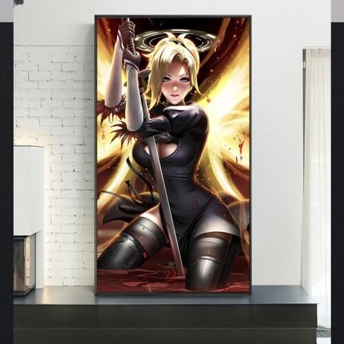 Anime Kawaii Girl Overwatchs D.va Wall Poster Canvas Pictures For Bedroom Decoration 3d Game Art Posters Decorative Paintings