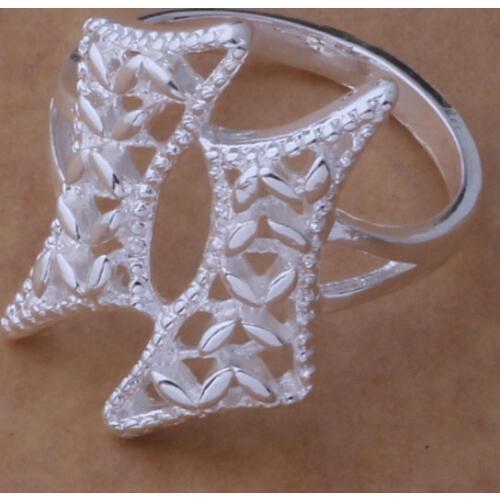 AR465 Fashion Jewelry Silver Color Gifts Popular Rings For Women Double Ornaments /asyajkfa Bjqakaxa