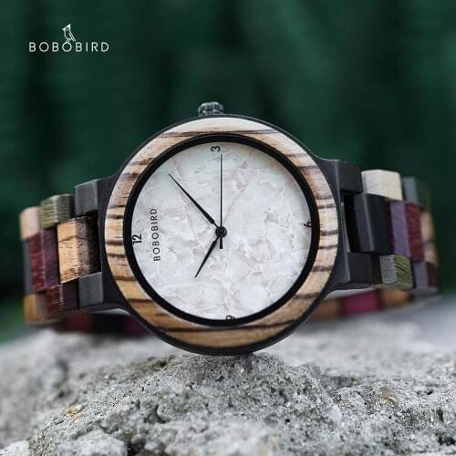 Reloj hombre BOBO BIRD Wood Watch Reloj para hombres Handmade Men Quartz Wristwatch Auto Date Colorful Bracelet Customized