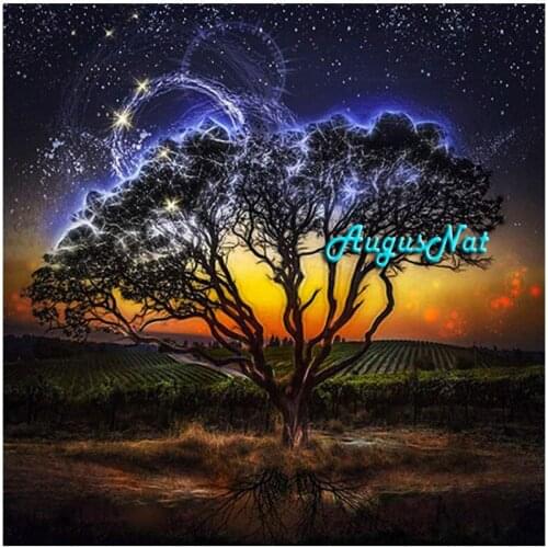 Tree diamond painting full square moon wall art decals scenery diamond drawing stickers resin mosaic cover picture diy crafts