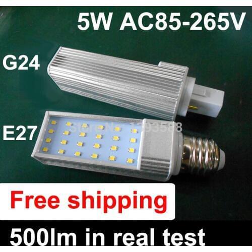 G24 LED Corn Bulb SMD 2835 Lighting Lamp AC85V-265V 5W home office LED pl bulb lamps