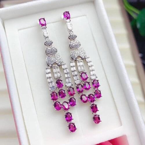 Garnet Earring Natural And Real Garnet Earring 925 sterling silver Fine jewelry Garnet Earring