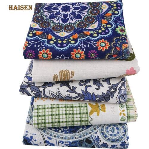 Haisen,African Printed Cotton Linen Fabric For DIY Quilting&Sewing Sofa Table Gunny Cloth Furniture Covers Curtain Bag Material