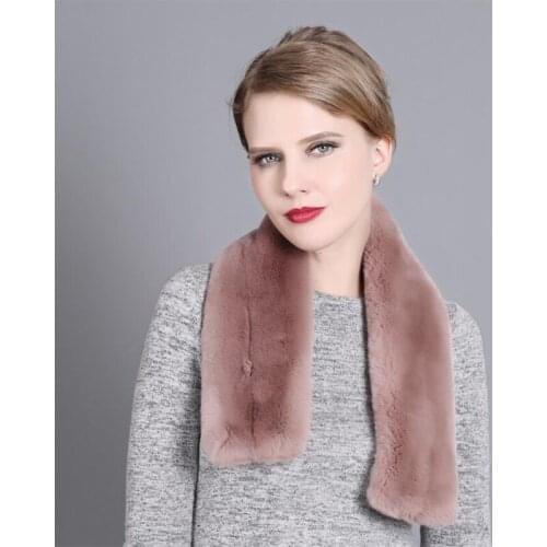 IANLAN Fashion Graceful Real Rex Rabbit Fur Scarves for Women Double-faced Wraps Casual Girls Winter Warm Mufflers IL00342
