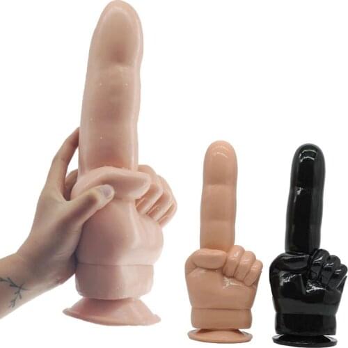 JIUAI Middle Finger Thick Anal Dilator For Women And Men Backyard Development Sex Toys Chrysanthemum Sex Products