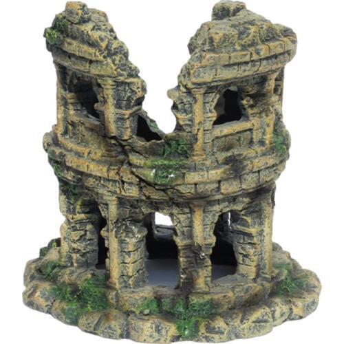 Colosseum Aquarium Fish Tank Landscaping Decoration Vintage Home Resin Hideaway Shrimp Breeding Hiding Cave Shelter