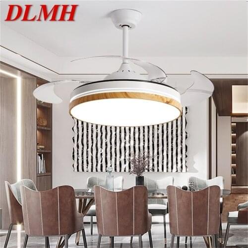 DLMH Ceiling Fan Light Kit 3 Colors LED With Remote Control Invisible Fan Blade For Home Dining Room Bedroom Restaurant