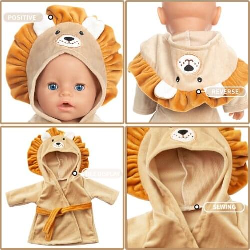 Yellow Bathrobe Suit Fit 17inch 43cm Doll Clothes Born Baby Suit For Baby Birthday Festival Gift