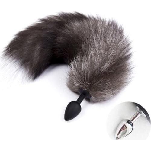Fox Tail Anal Toys Plush Silica Gel Plug Sex Toys For Women Man Couple Gay BDSM Cosplay Tail Homosexual Animal Tail Adult Game