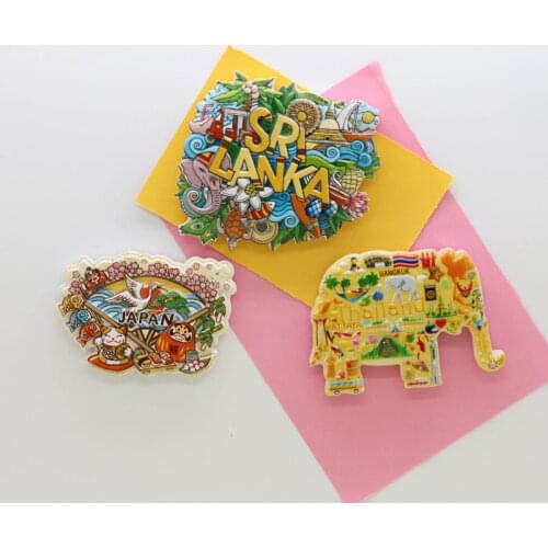 Fridge magnet srilanka japan thailand australia country colorful kitchen decoration magnetic sticker paste kids like gift