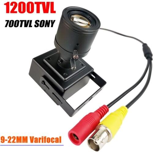 9-22mm Lens Varifocal Mini Camera 1200tvl 700TVL SONY CCD Adjustable Lens Metal Security Micro video CCTV Camera Car Overtaking